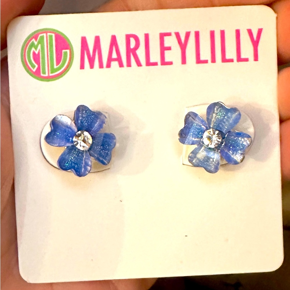 Marley Lilly blue flower earrings